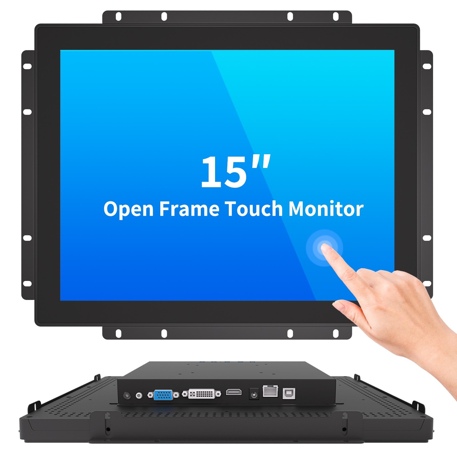 LMENGER 15 IN Open Frame Touch Screen Monitor, TFT LCD display, 10-point touch