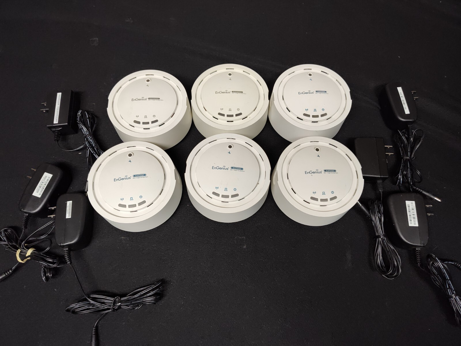 Lot of 6 EnGenius Wireless Access Points EAP350 (4) & EAP9550 (2) w/AC Adapters