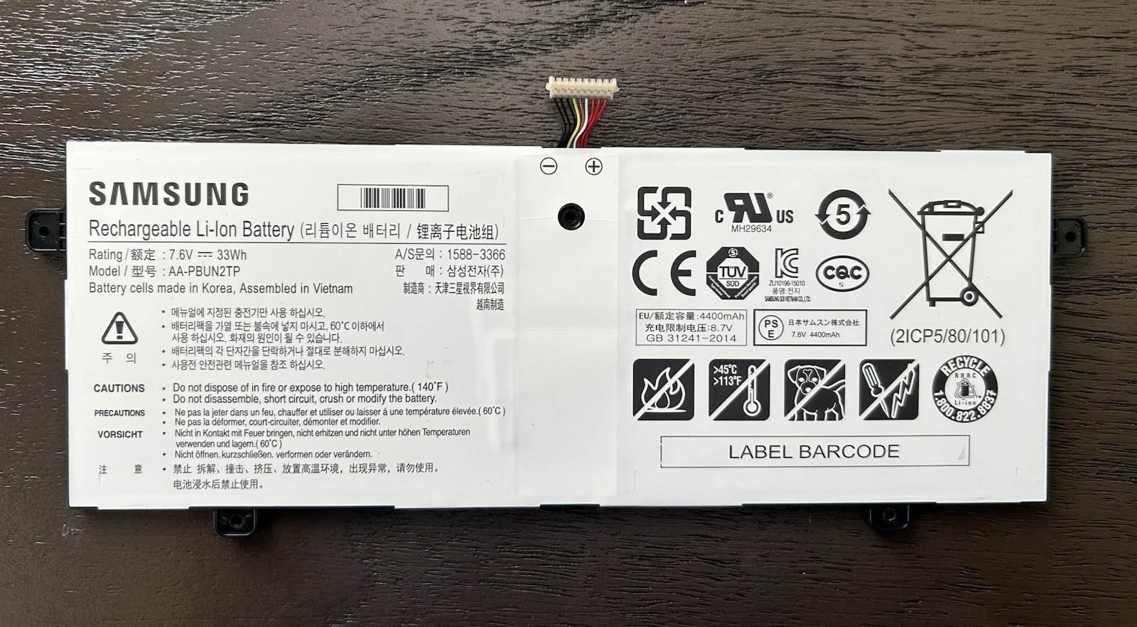 BA43-00373 AA-PBUN2TP SAMSUNG BATTERY 7.6V 4400A XE500C13 (GRD A)(DF110)