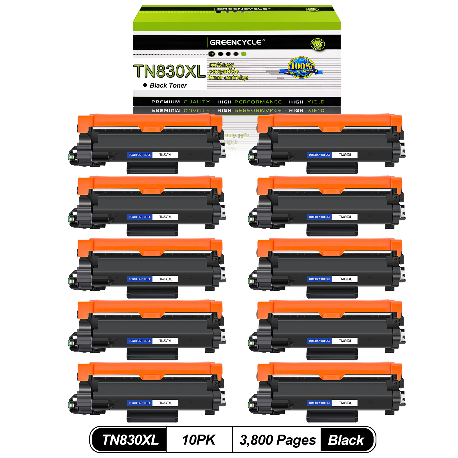TN830XL High Yeild Toner Cartridge for Brother HL-L2400D L2405W MFC-L2820DW LOT