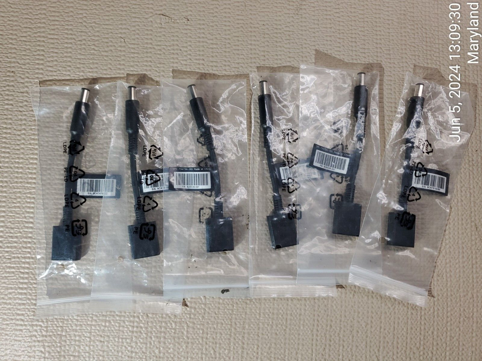 *Lot of 6* Genuine HP 4.5 to 7.4mm Smart Adapter Dongle Converter 734734-001