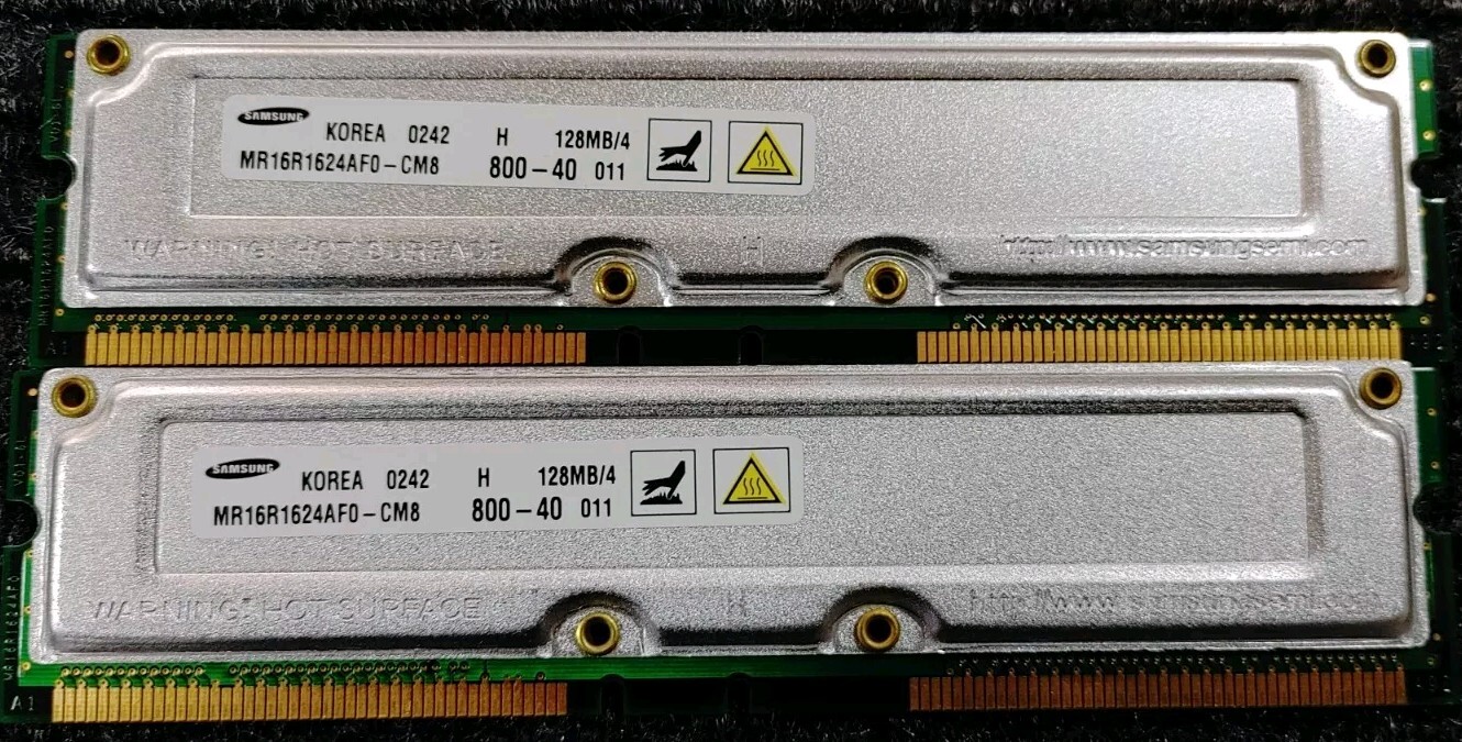 Samsung 128 MB RIMM 800 MHz RDRAM Memory (MR16R1624AF0CM8)