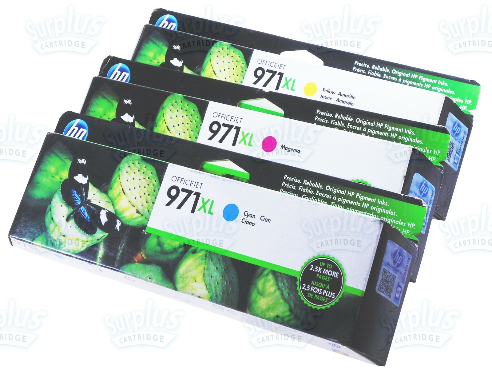 3pk Genuine HP 971XL Color X476dn X576dn X451dn X551dw Retail Box