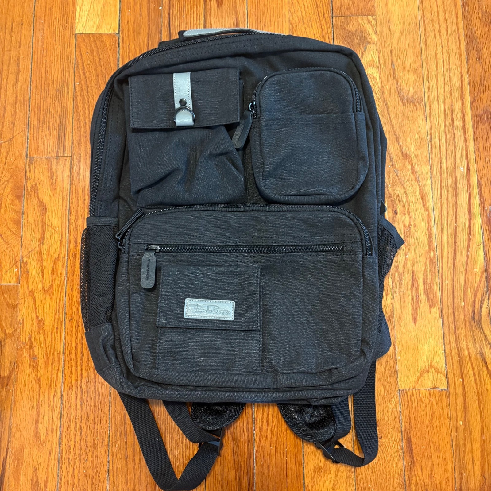 Bella Russo 17" Canvas Laptop Backpack Black Comfort Straps Never Used