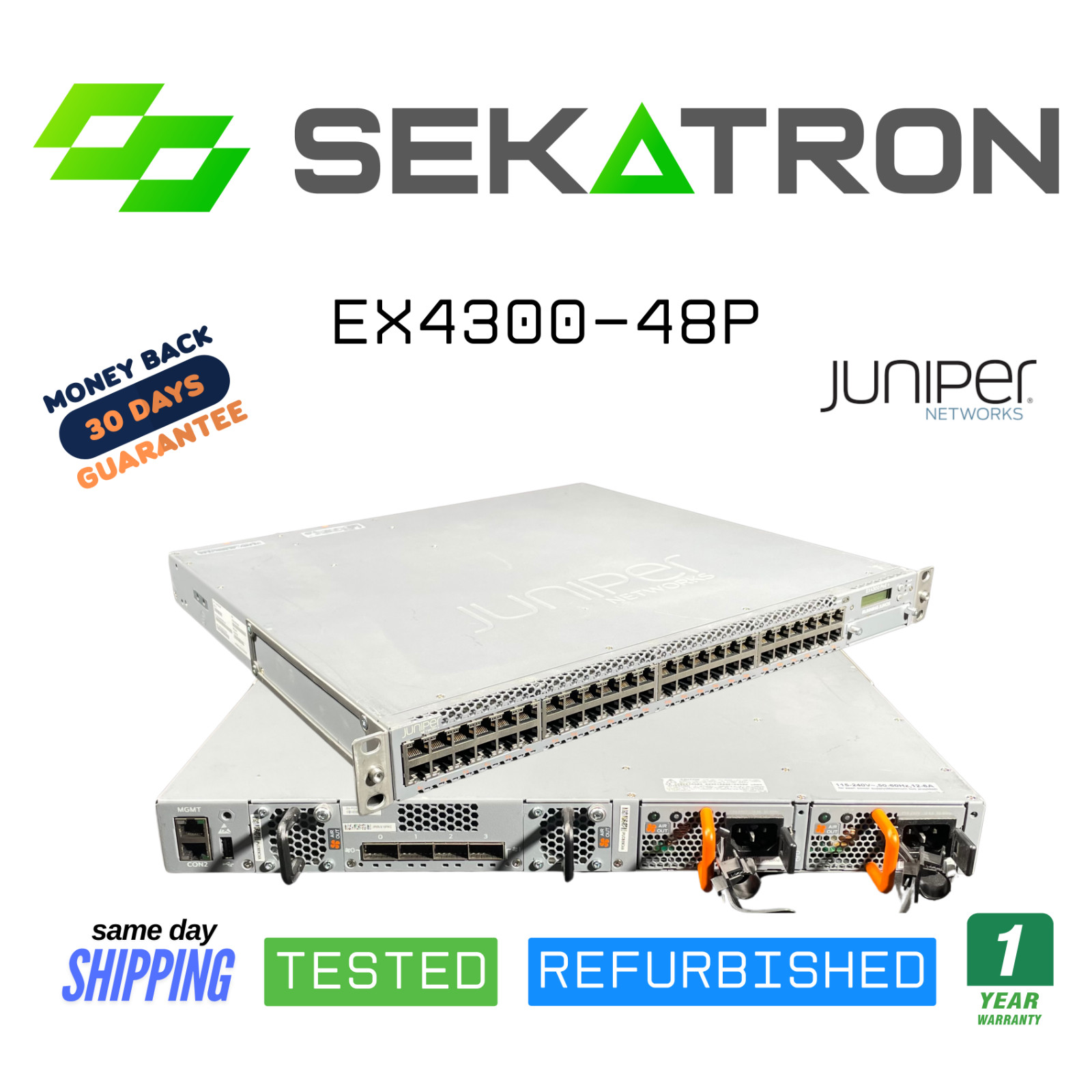 ♻️ Juniper EX4300-48P 48-Port PoE+ Gigabit Switch – ⚡Fast Ship