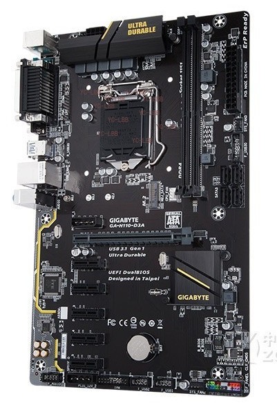 FOR Gigabyte GA-H110-D3A Motherboard CPU i3 i5 i7 LGA1151 Intel DDR4 VGA USB 3.0