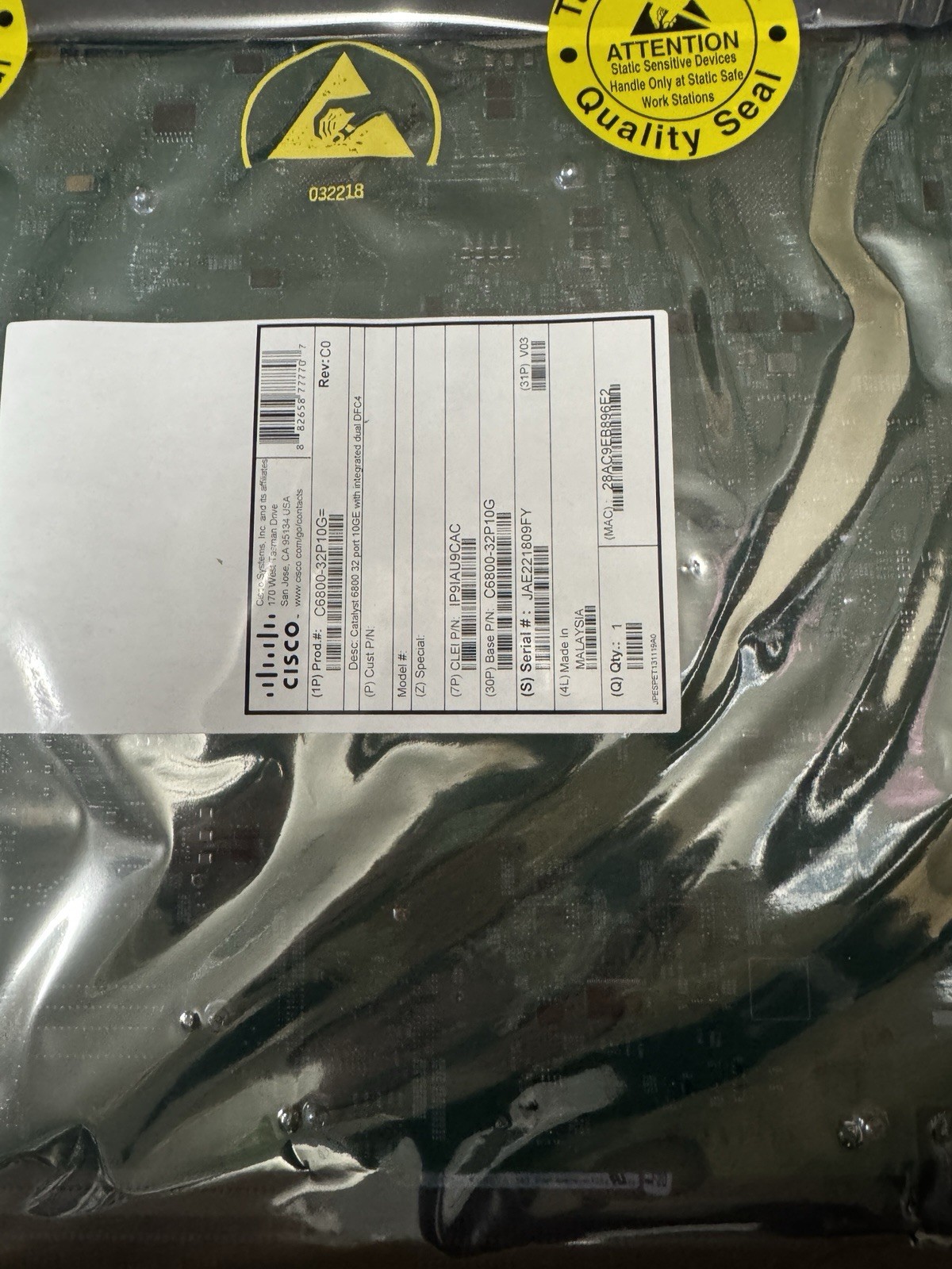 Cisco C6800-32p10g switch module 32-port 10g enterprise network- NEW
