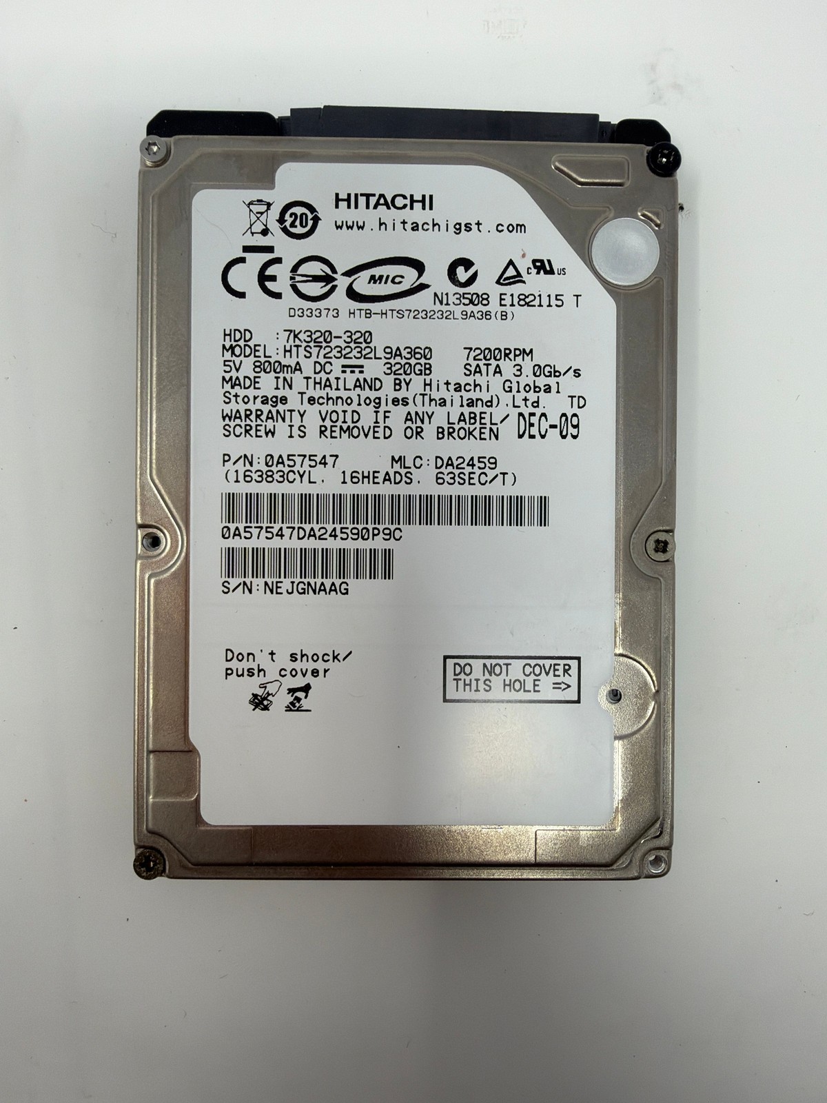 Hitachi HTS723232L9A360 320GB SATA Grade B