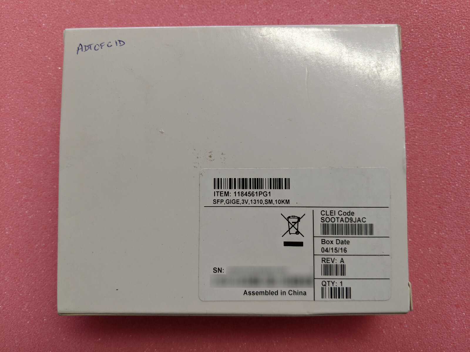 ADTRAN 1184561PG1 SFP GIGE 3V 1310 SM 10Km SOOTAD9JAC (* We buy ADTRAN *)