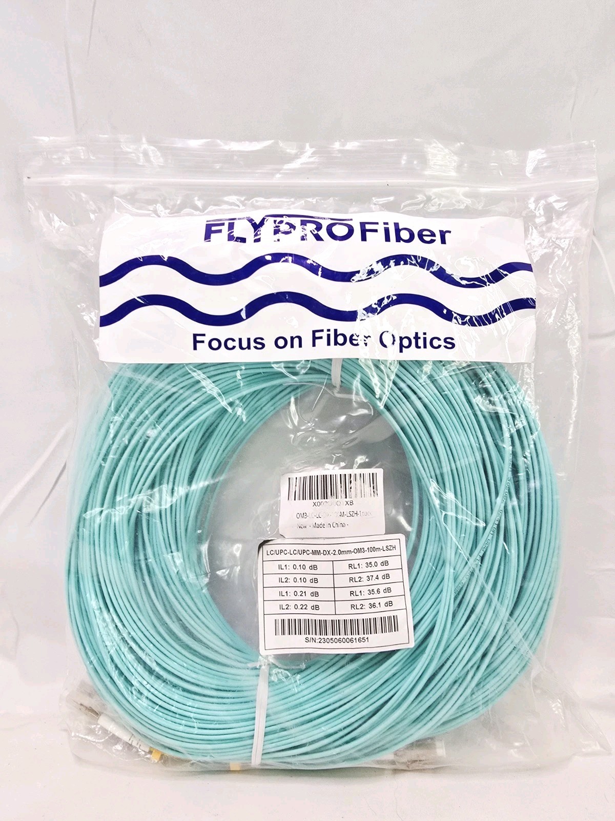 100M 328FT OM3 LC UPC to LC UPC Duplex Fiber Optic Cable 50/125um LSZH 10G