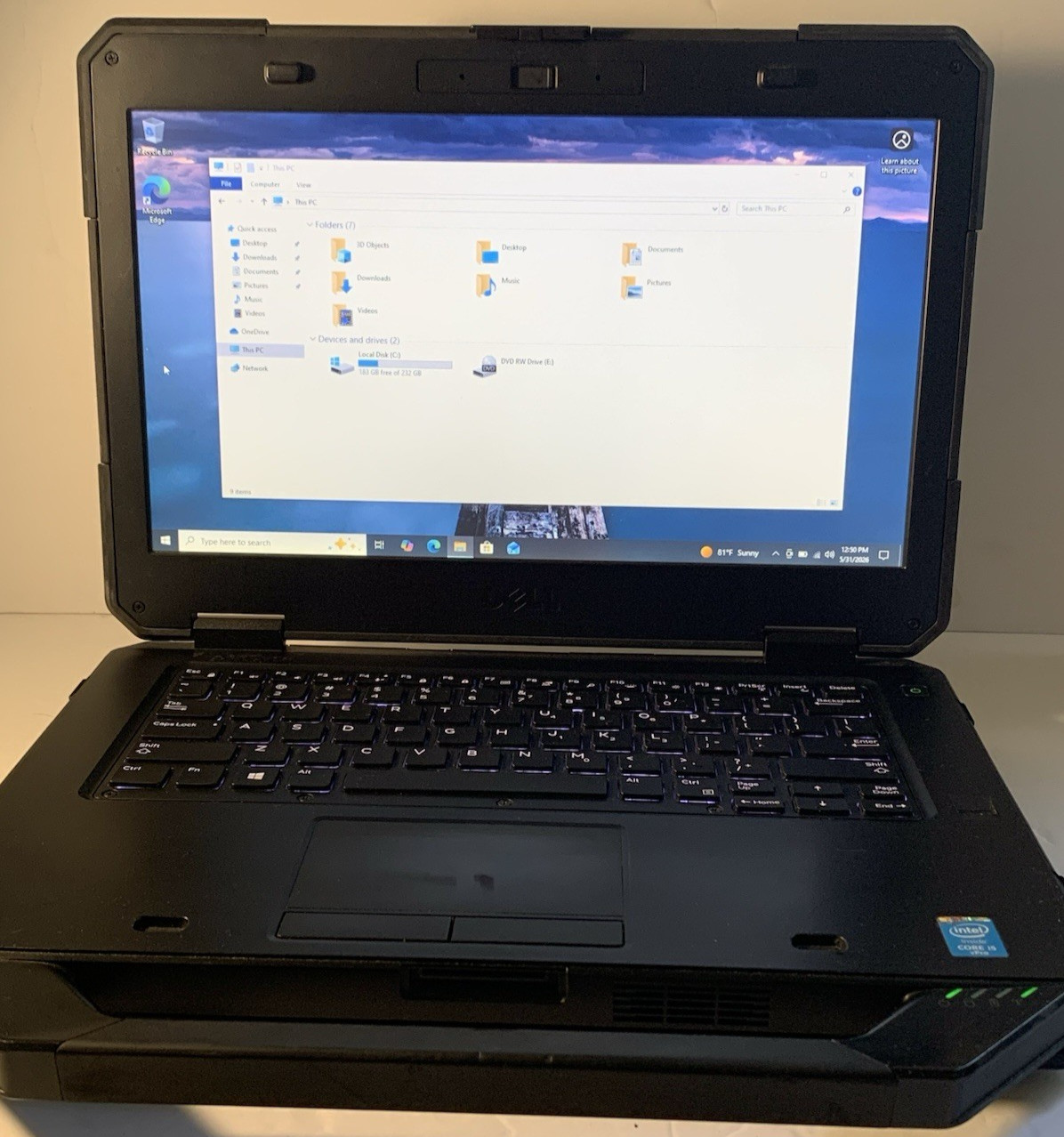 DELL LATITUDE 5404 RUGGED TOUCH  i5-4310U 2.0GHZ 8GB RAM 256 SSD Win 10