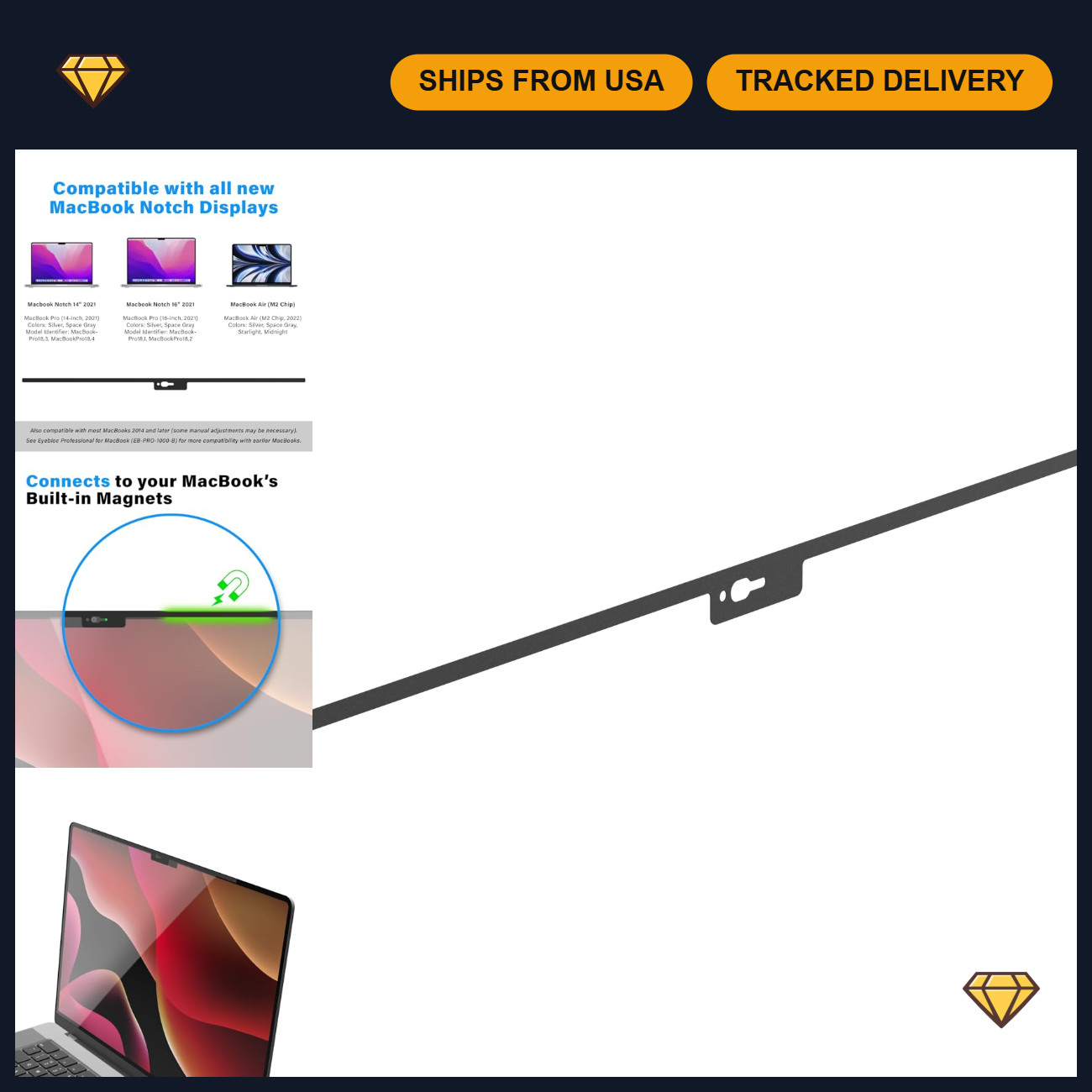 Magnetic Webcam Cover Slide - Ultra-Thin Privacy Blocker for Laptops & PCs