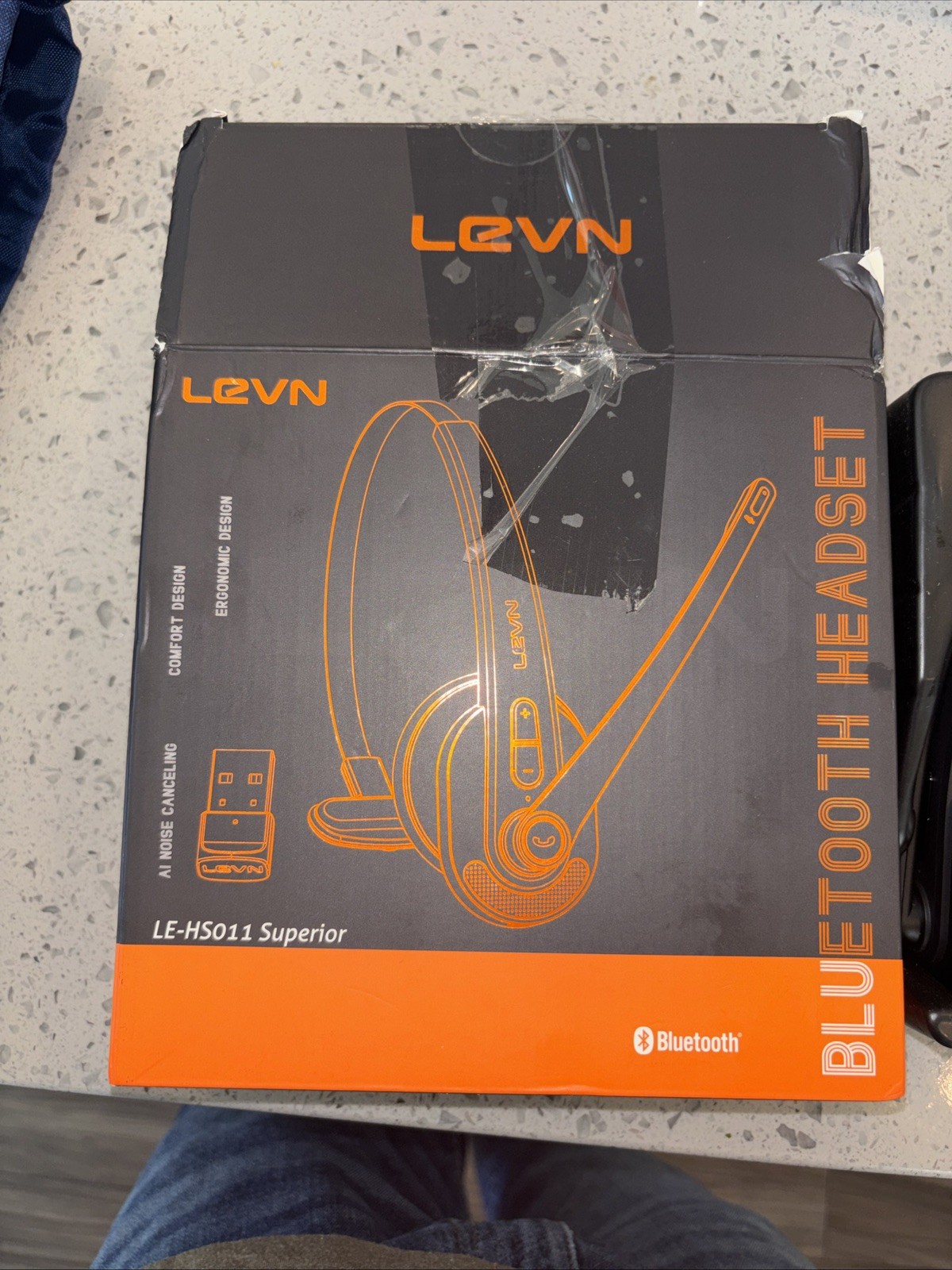 LEVN LE-HS011 Superior-Bluetooth Wireless Headset (Black) -Noise Cancelling
