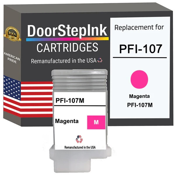 DoorStepInk Compatible Ink Cartridges For Canon PFI-107 Magenta 130ml-USA