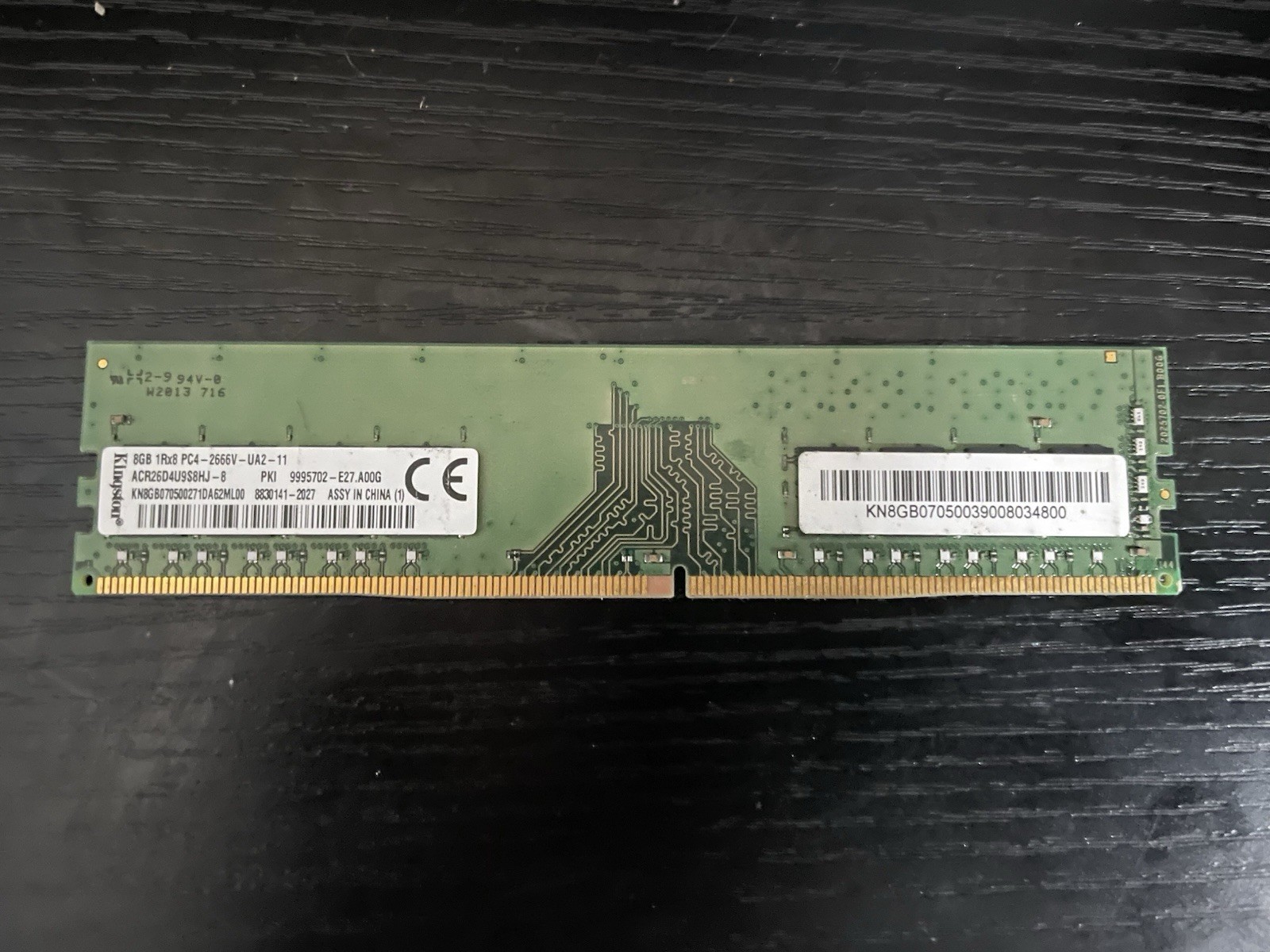 Kingston 1Rx8 Desktop Memory RAM 8GB DDR4 PC4-2666V-UA2-11