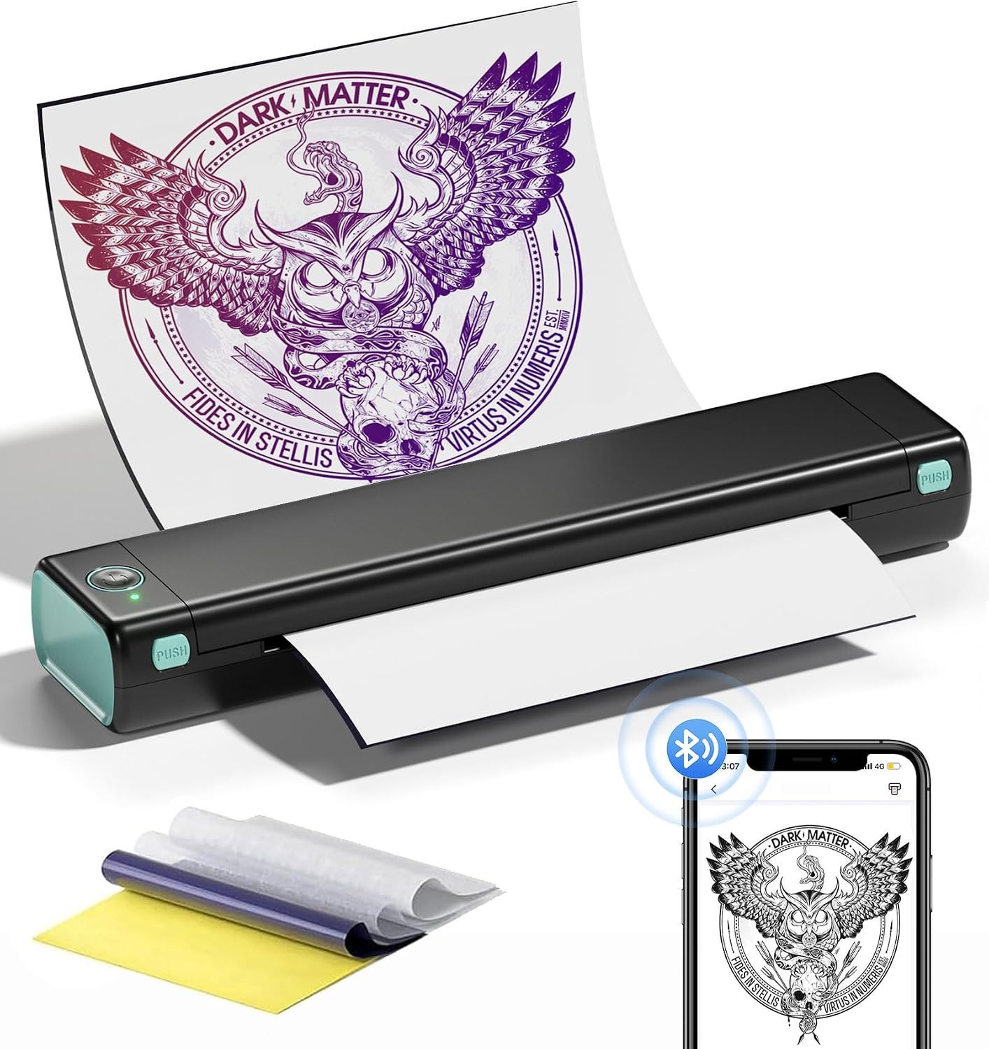 Phomemo M08F Wireless Tattoo Stencil Thermal Printer  w/ Transfer Paper *7429C2C