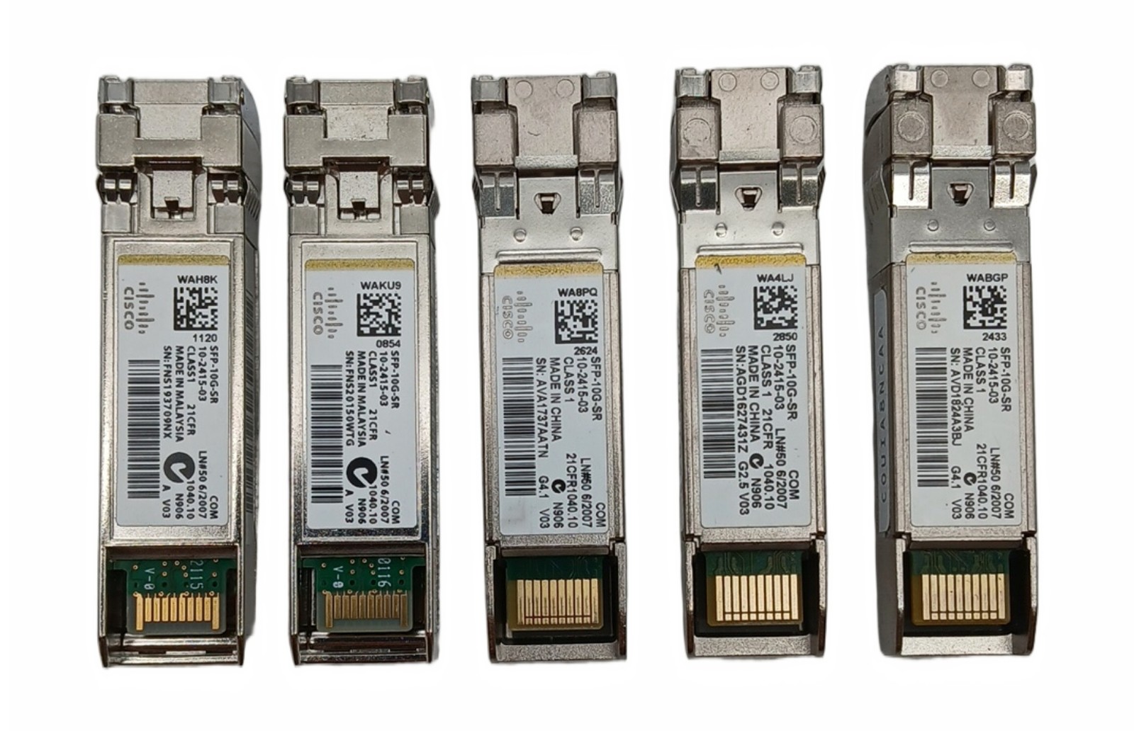(5 Pack) Cisco SFP-10G-SR 10GBase-SR SFP+ Transceiver 10-2415-03 10Gbps