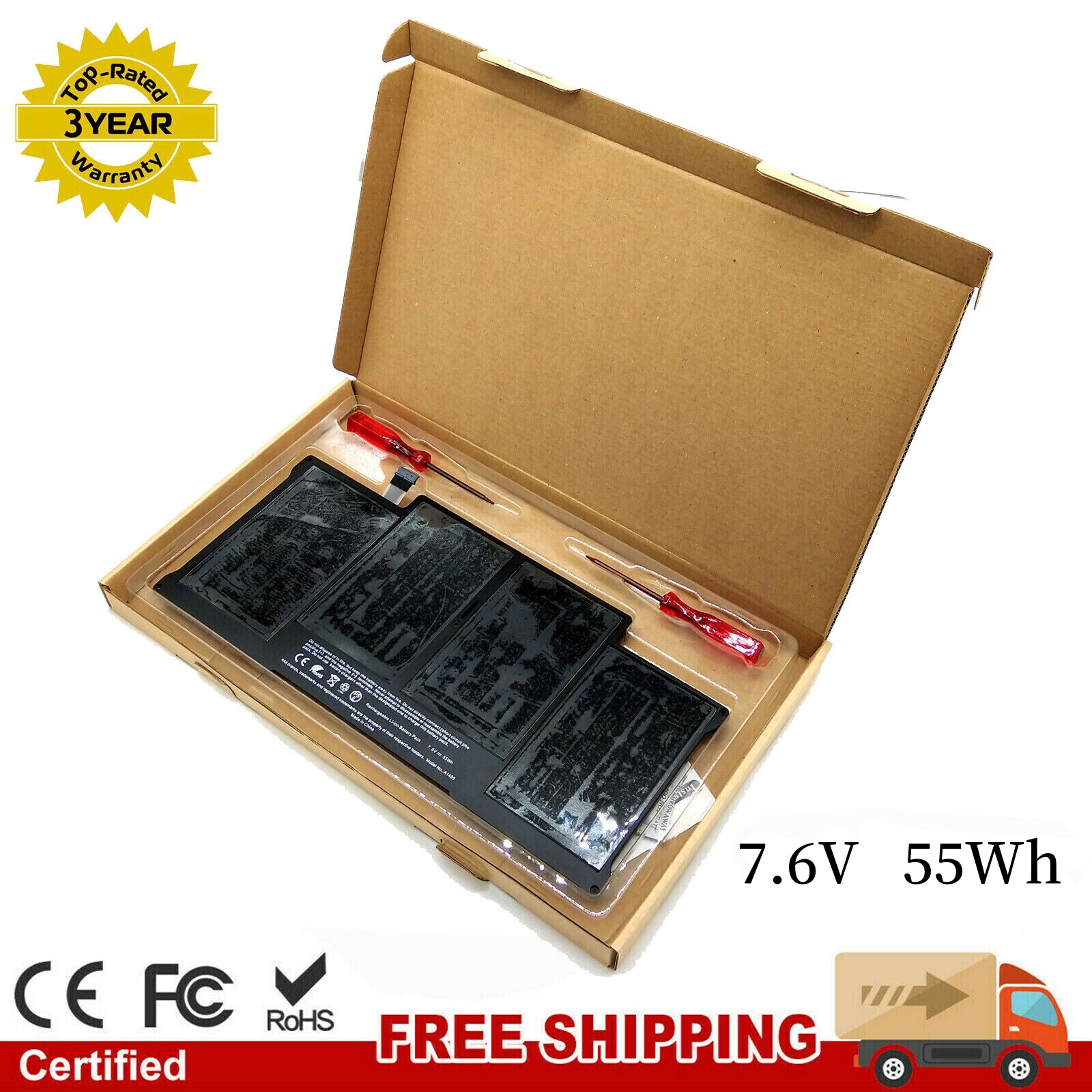 55Wh  A1496 A1405 Battery For Apple Macbook Air 13'' A1466 2013 2014 2015 2017