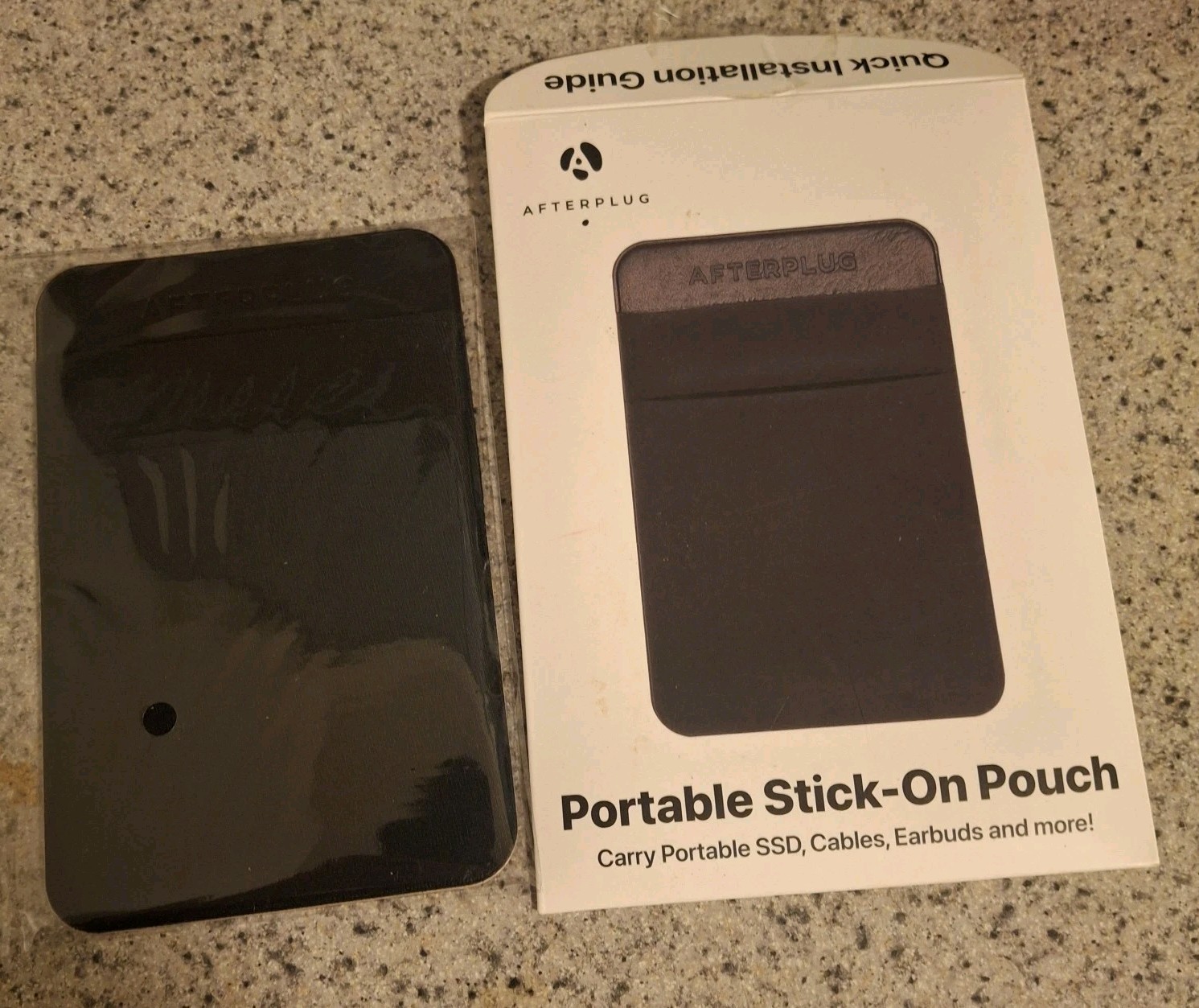 Afterplug Portable Stick-On Pouch for SSD Earbuds Cables Accessories 3M Adhesive