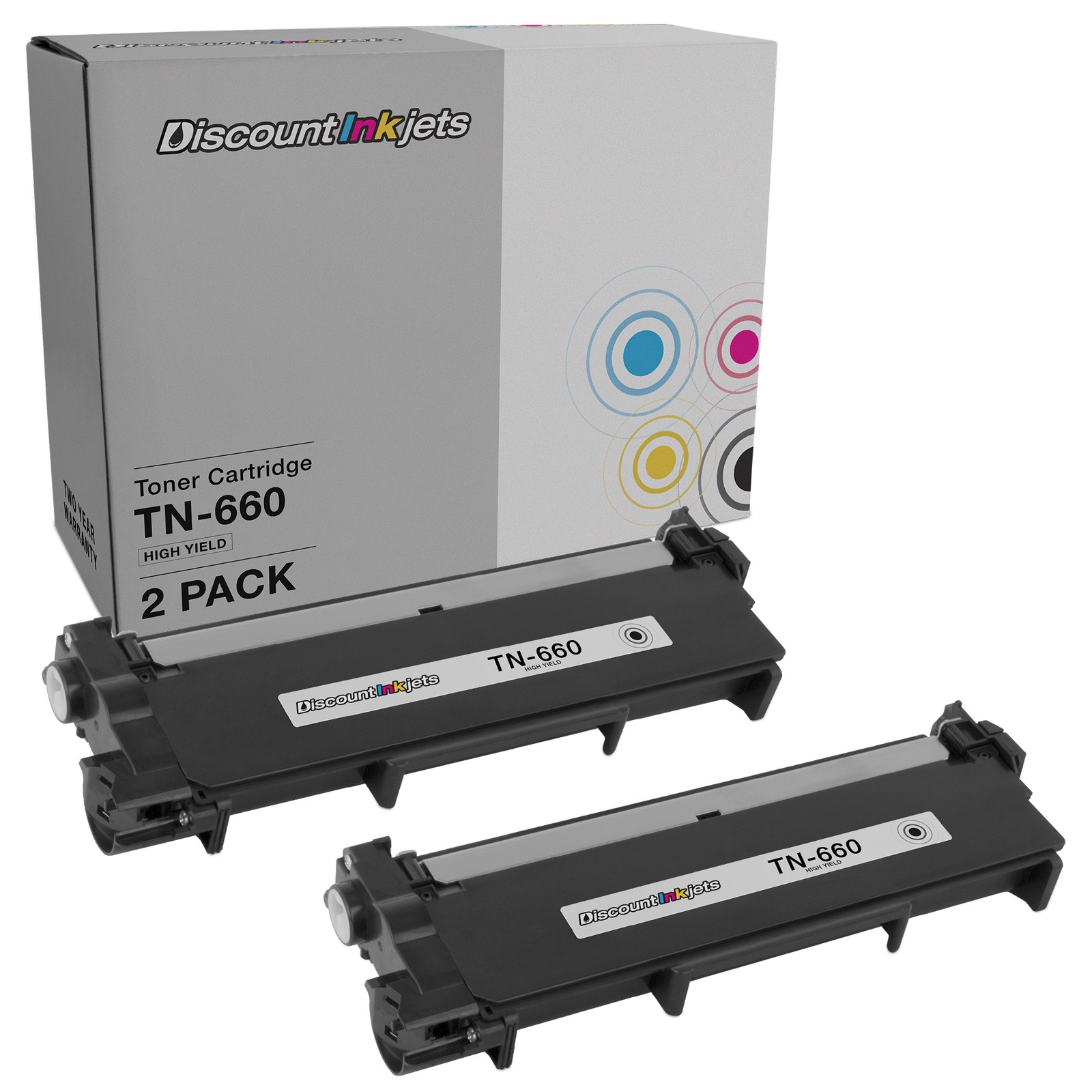 DI Toner Cartridge Replacement for Brother TN660 TN-660 (Black, 2-Pack)