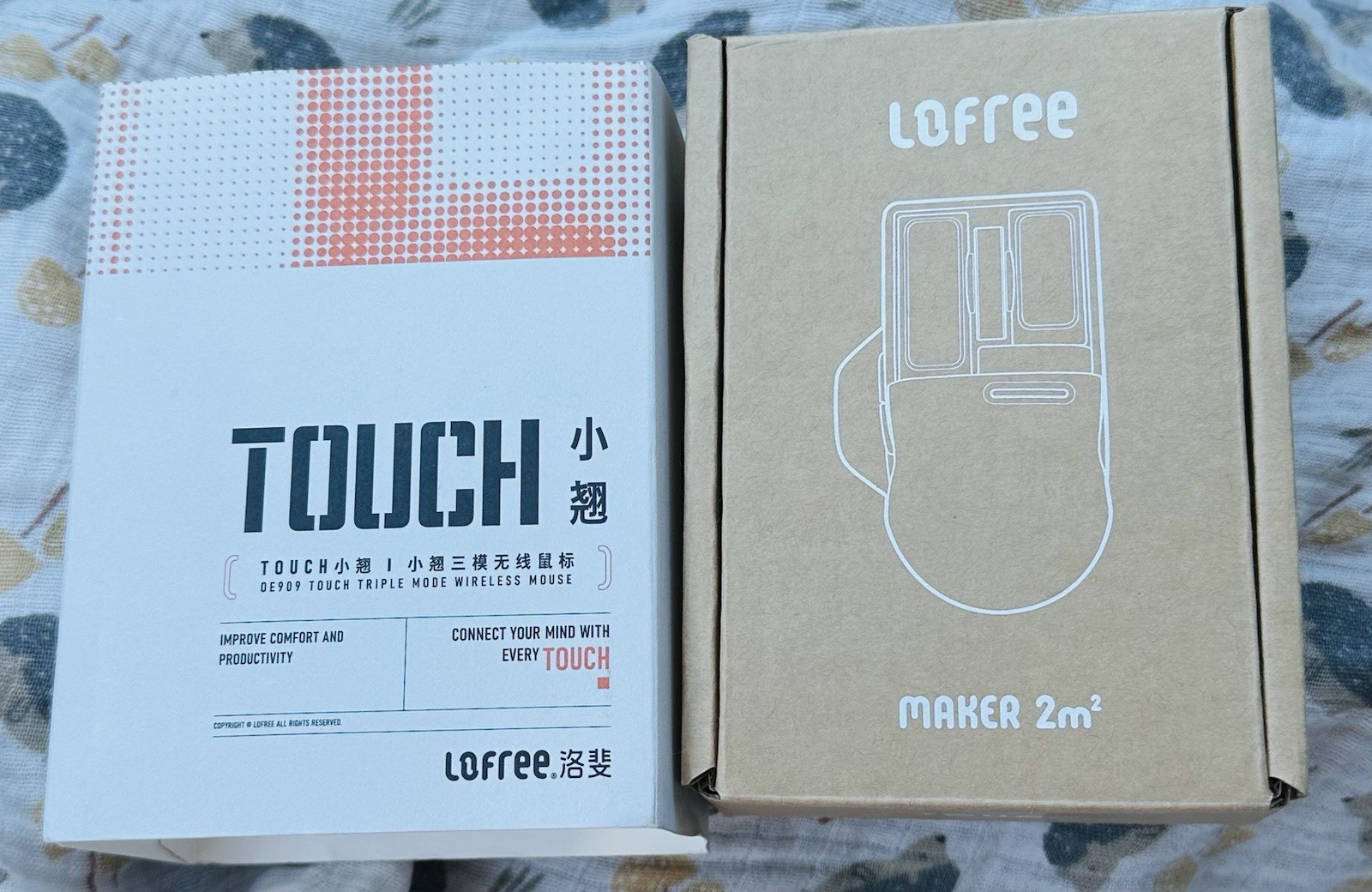 LOFREE TOUCH OE909 Wireless Optical Mouse 4000 DPI Scroll Wheel White