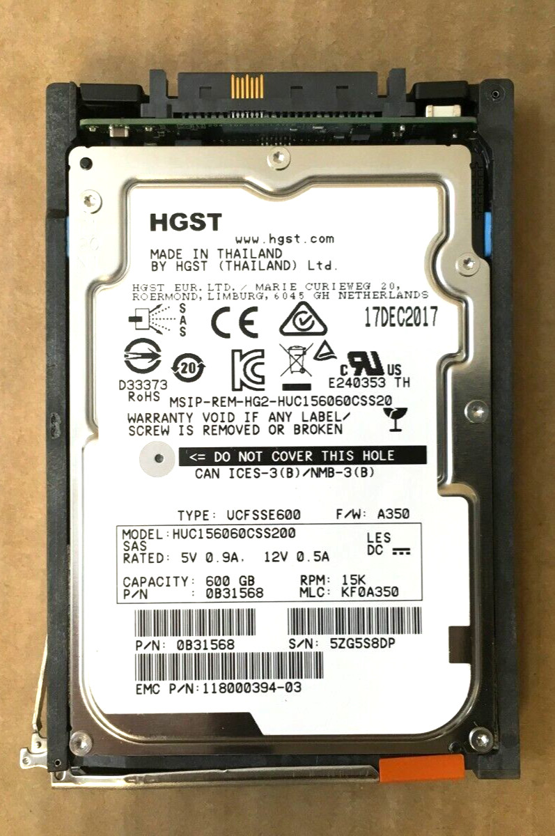 HGST Ultrastar 600GB SAS3 15000 rpm Hard Drive 128MB 0B28953 ✅❤️️✅❤️️✅ NEW