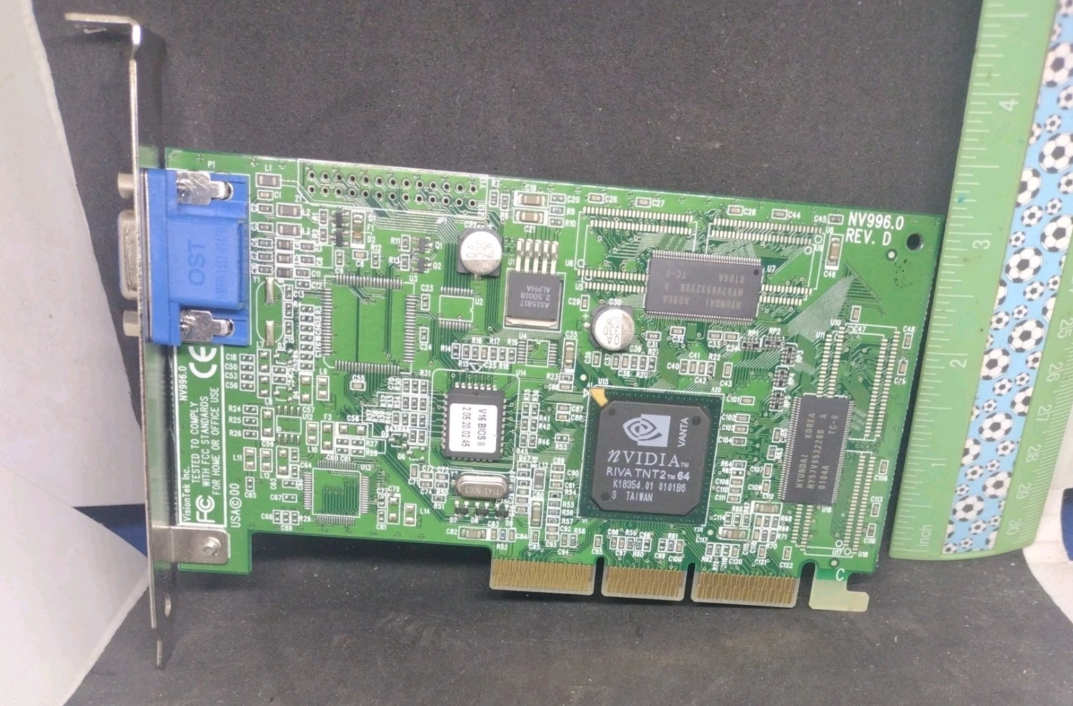 Gateway nVidia NV996.0 VGA AGP 8M Video Card 6001674 VisionTek TNT2-  RIVA Rev D