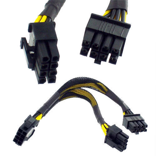 EPS 12V 8 pin to Dual 8 pin Y Splitter Power Cable YEP-S828