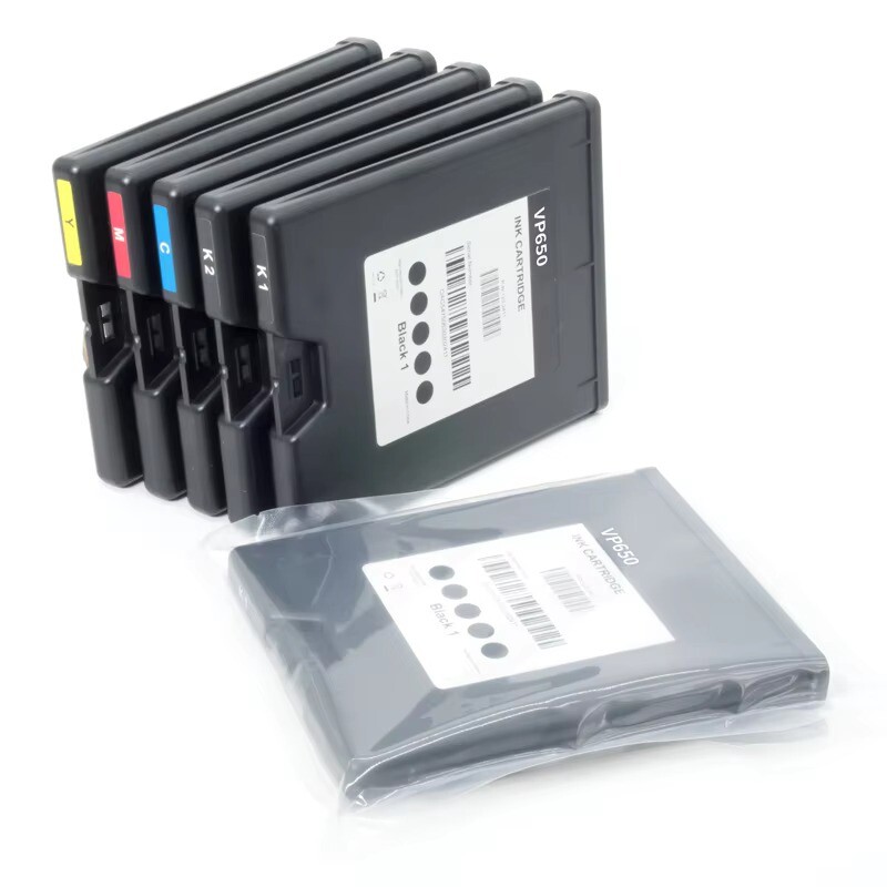 5PC/SET NEW INK CARTRIDGE WITH CHIP 200ML FOR VIPCOLOR VP650 LABEL PRINTER