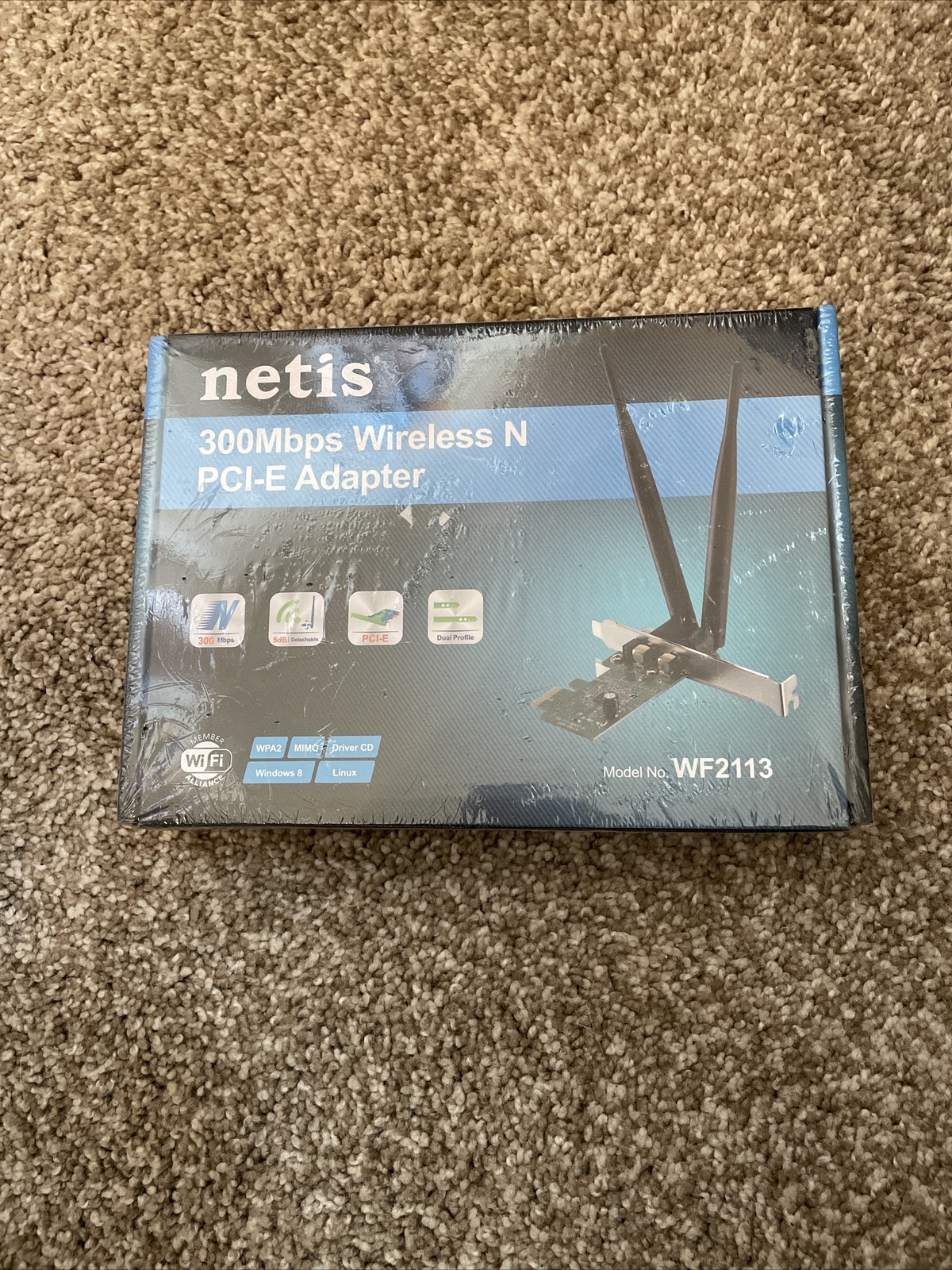 Netis WF2113 Wireless N 300Mbps Advanced PCI-E Adapter, 5 dBi High Gain Antennas