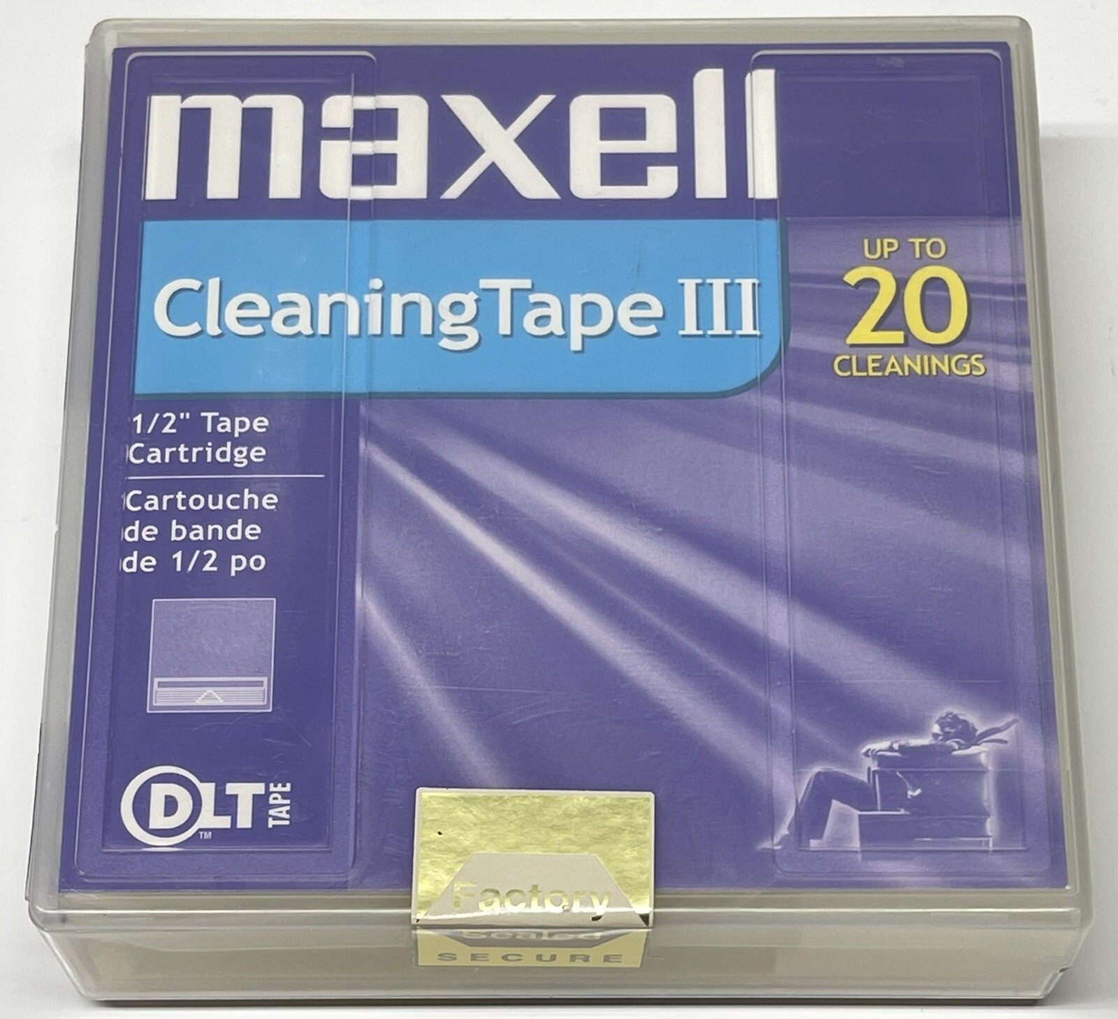 MAXELL DLT Cleaning Tape III 1/2 In. Cartridge 183770, 20 Cleanings NEW Sealed