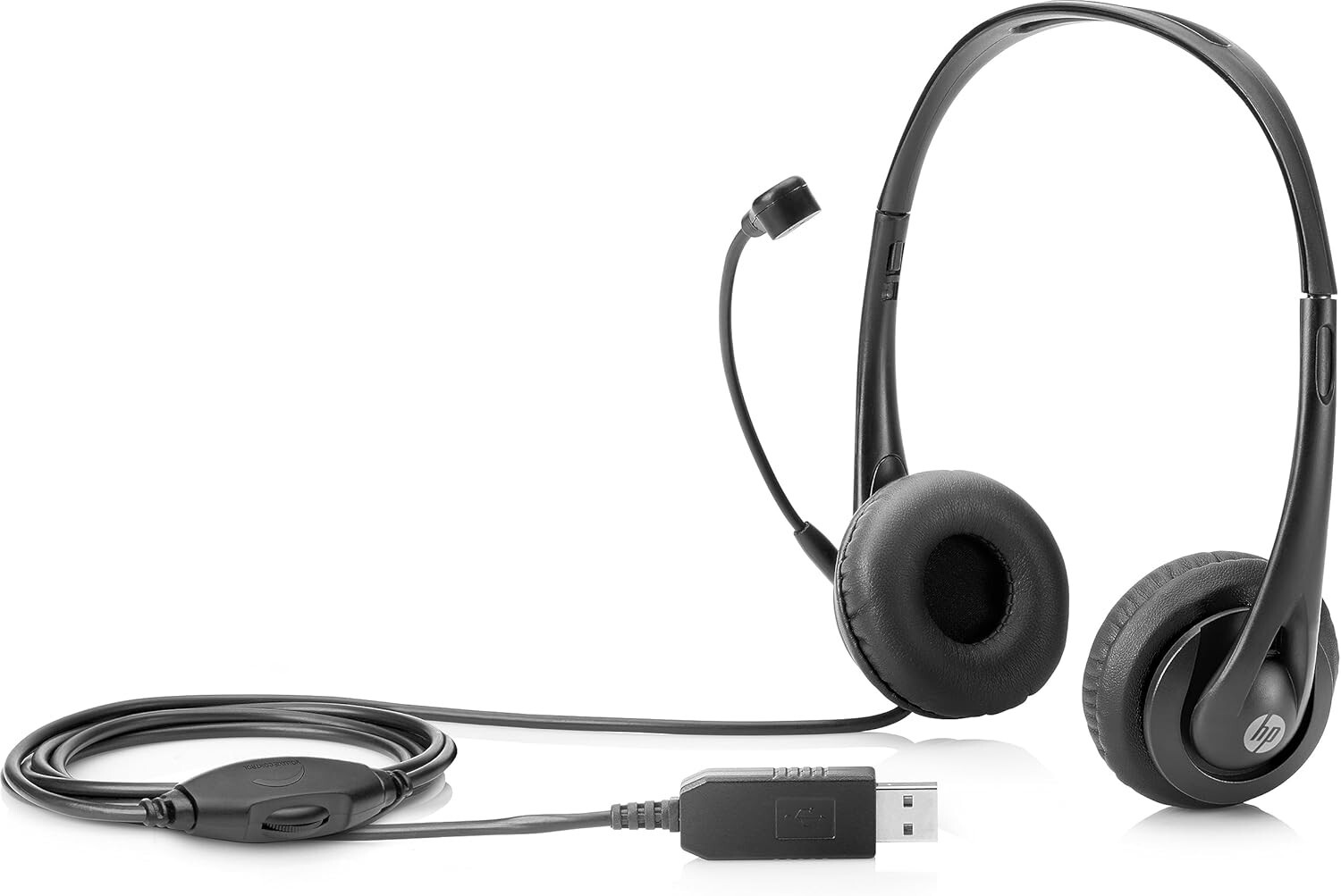 HP  Stereo USB Headset On-Ear Wired Headset with In-line Microphone T1A67AA