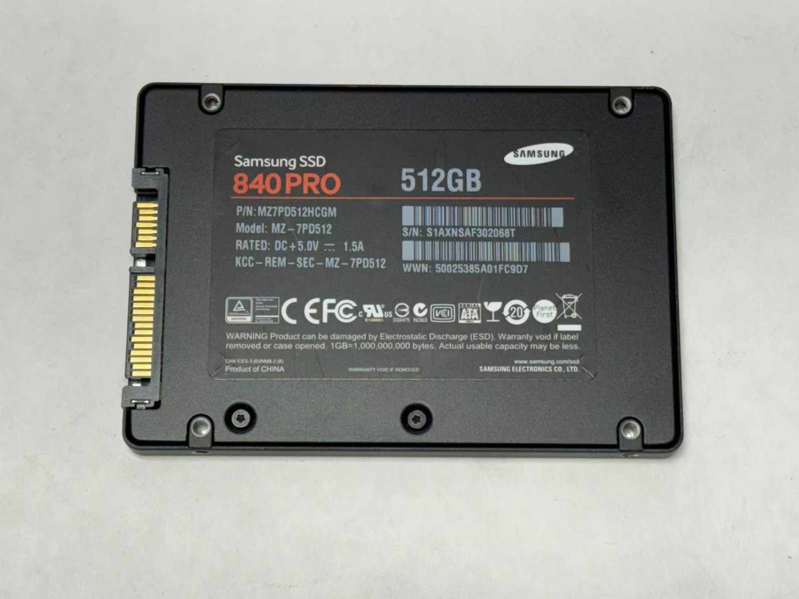 Samsung 840 PRO 512GB SATA SSD Solid State Drive MZ-7PD512 97% Health