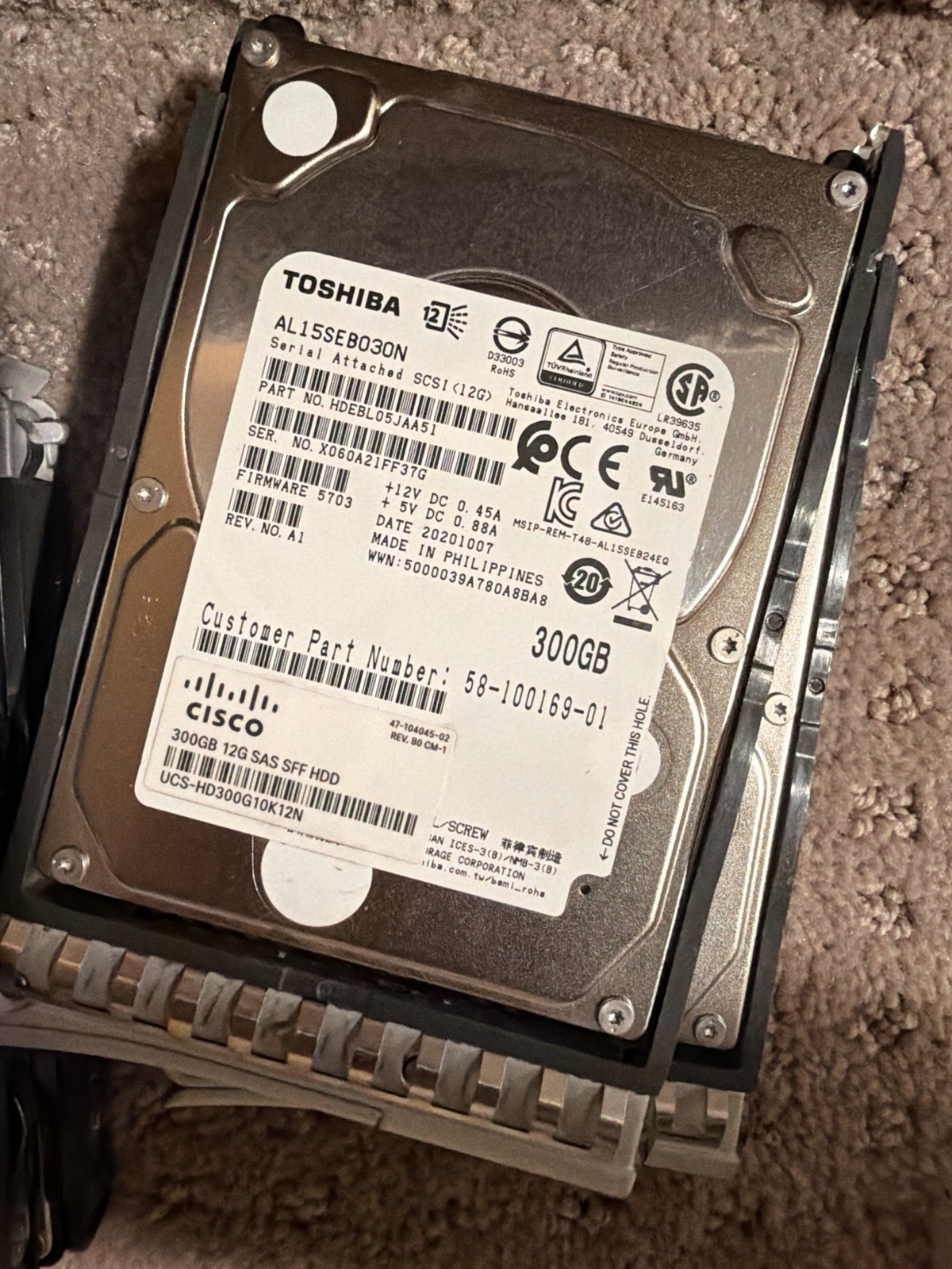 Toshiba 2.5" 300GB Internal Had Drive