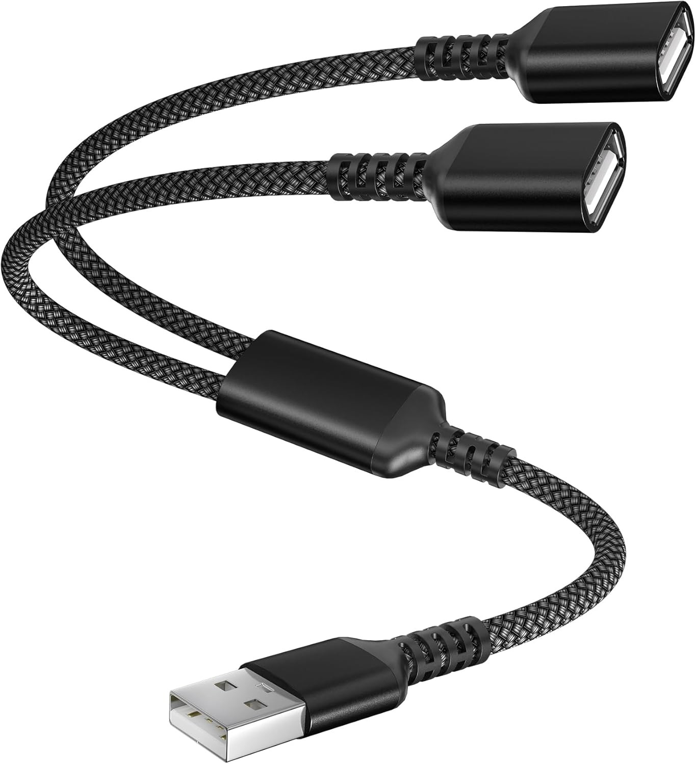 Itramax USB Splitter 1 in 2 Out 1Ft,Dual Port Extender Hub,Usb Splitter Y Cable