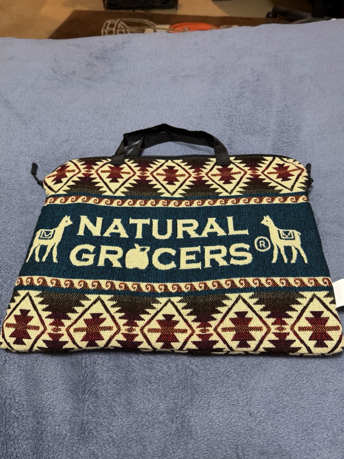 Natural Grocers Laptop Bag Wool Blend made in Ecuador Padded 15x11.5 Alpacas