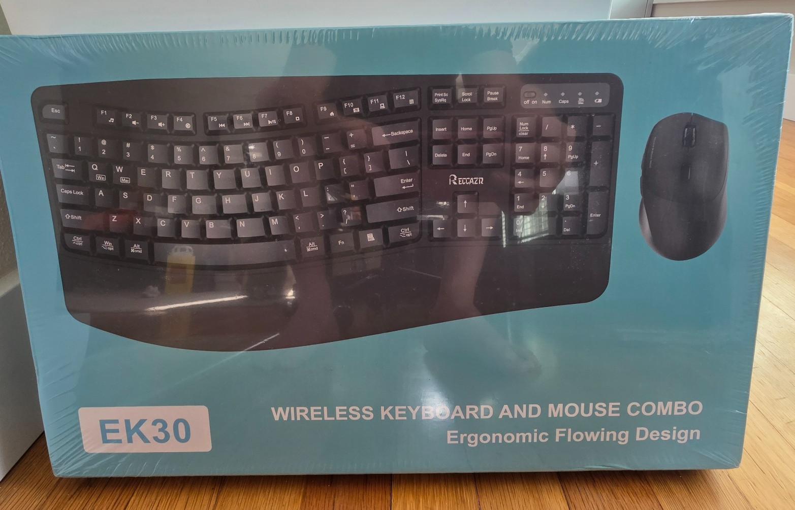 Reccazr EK30 Ergonomic Wireless Keyboard and Mouse Combo Wave Ergonomic