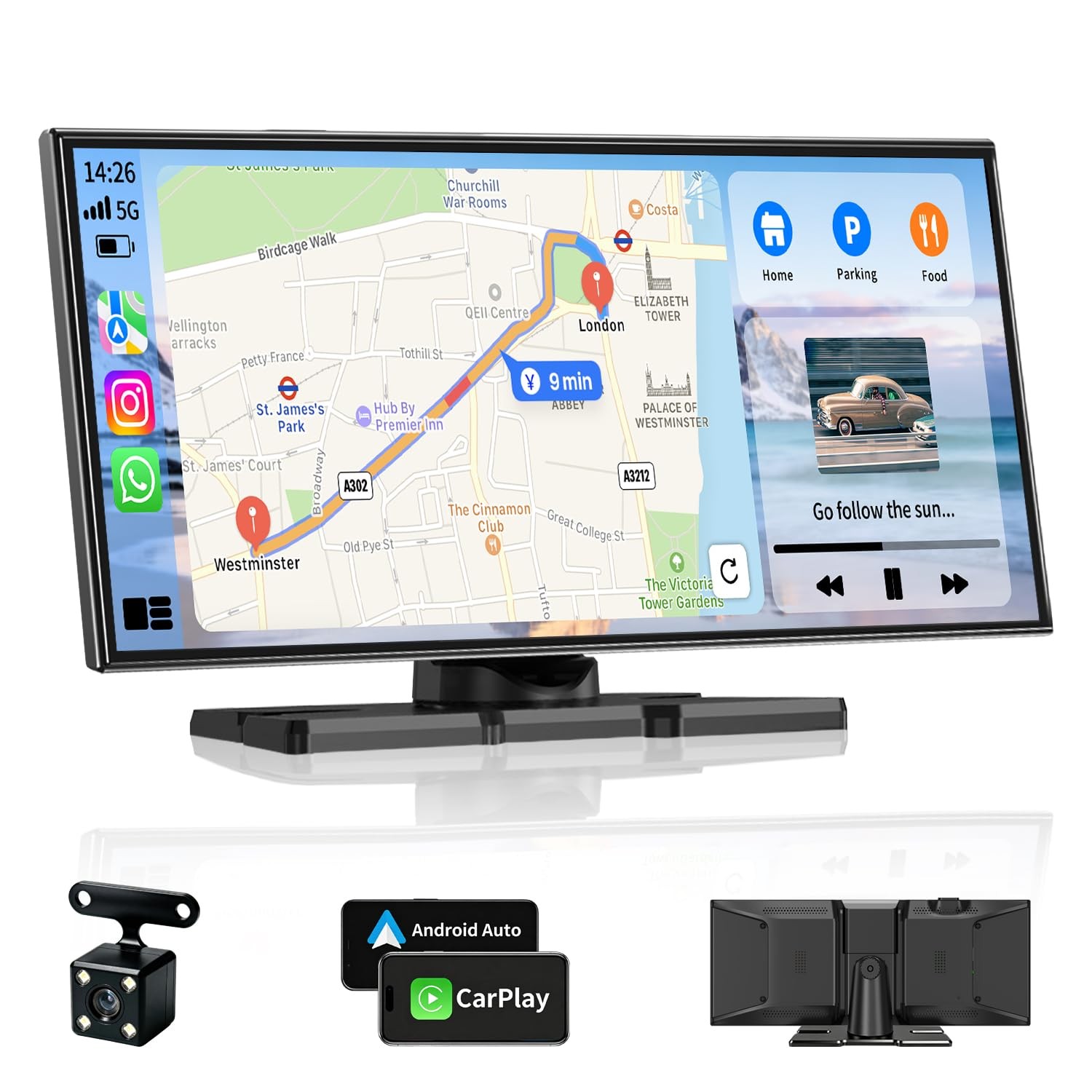 11.5" Wireless Portable CarPlay Screen for Car
