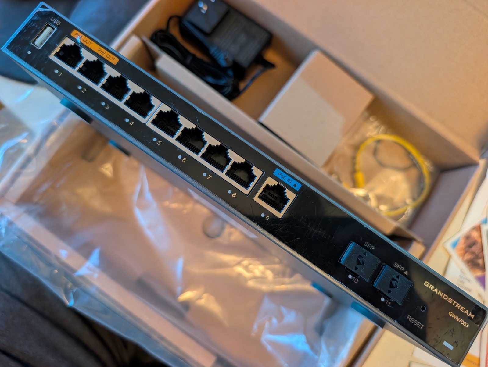Grandstream GWN7003 Multi-WAN, 9-LAN Gigabit VPN Router, 2-POE, VWAN, 2-SFP, USB