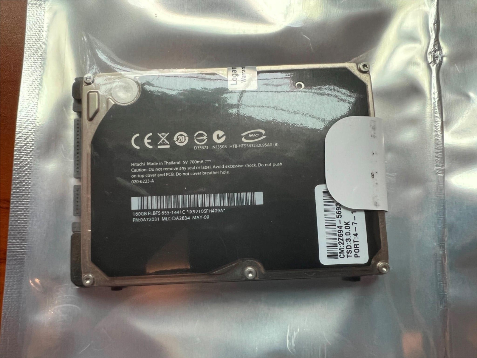 Apple Hitachi 160GB 0A72031 655-1441C 2.5” SATA Hard Disk Drive Laptop