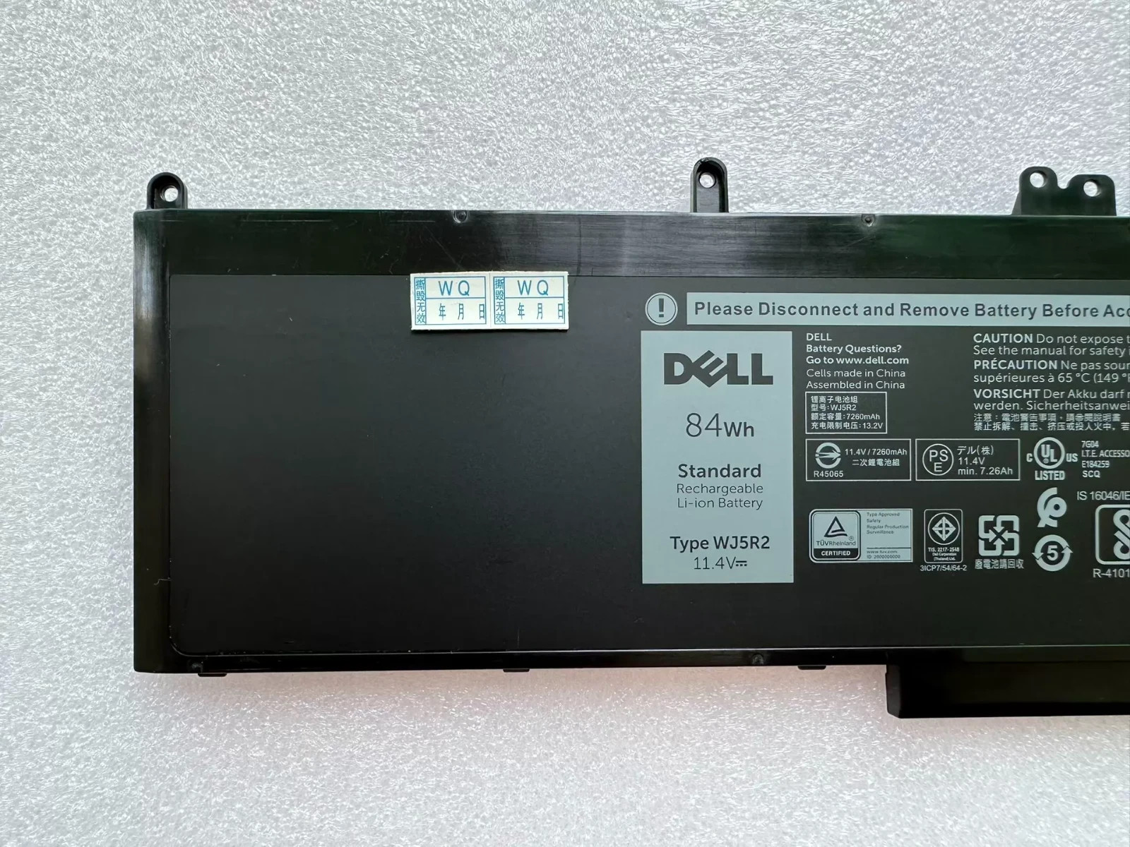 Genuine WJ5R2 Battery For Dell Latitude E5570 Precision 3510 Series 4F5YV 84Wh