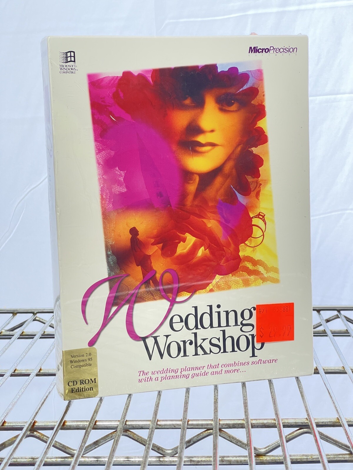 VTG BIG BOX Software WEDDING WORKSHOP Sealed 90s Windows PC Office Tech Stickers