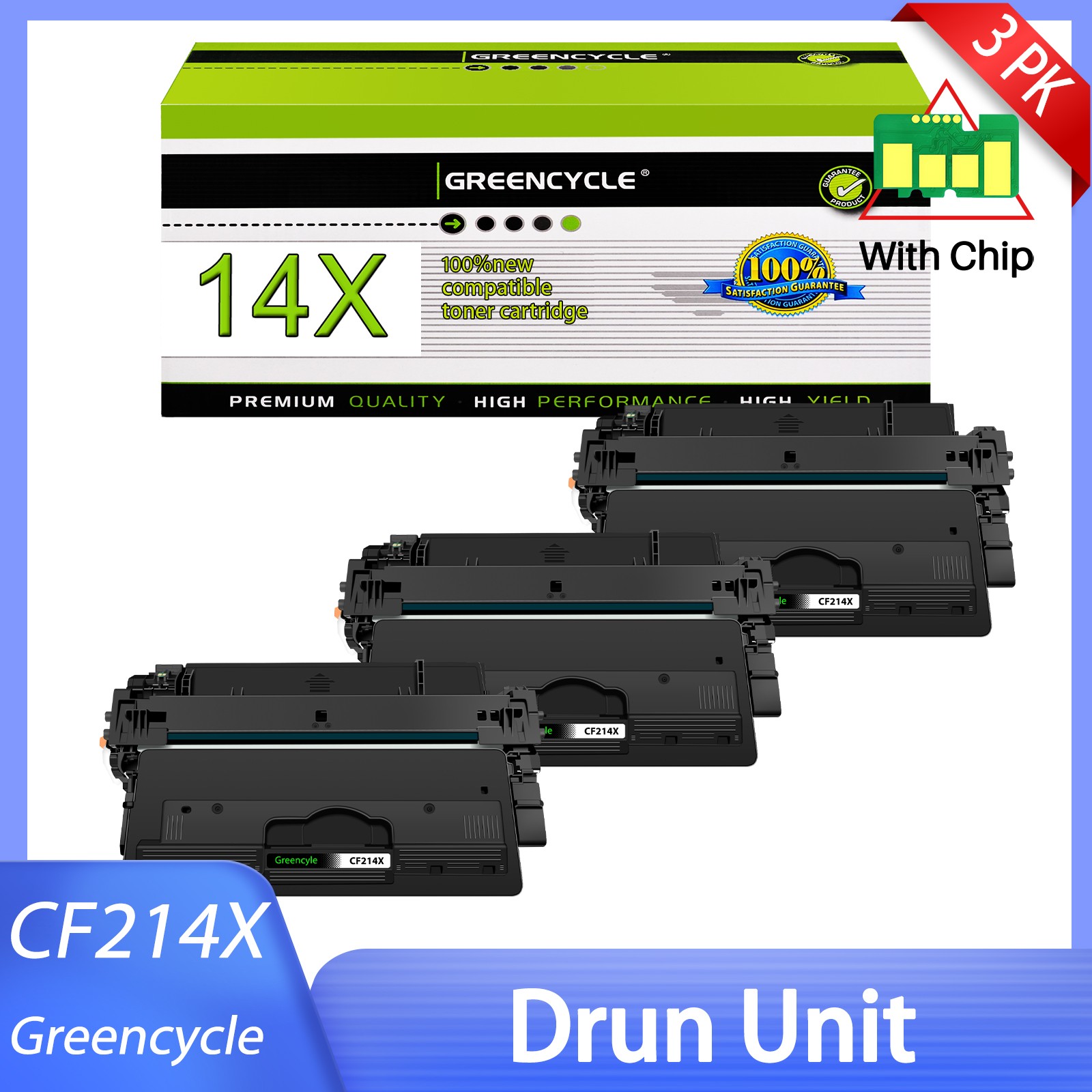 3PK CF214X 14X Toner For HP LaserJet 700 M712n M725z MFP M725dn M725f M725z
