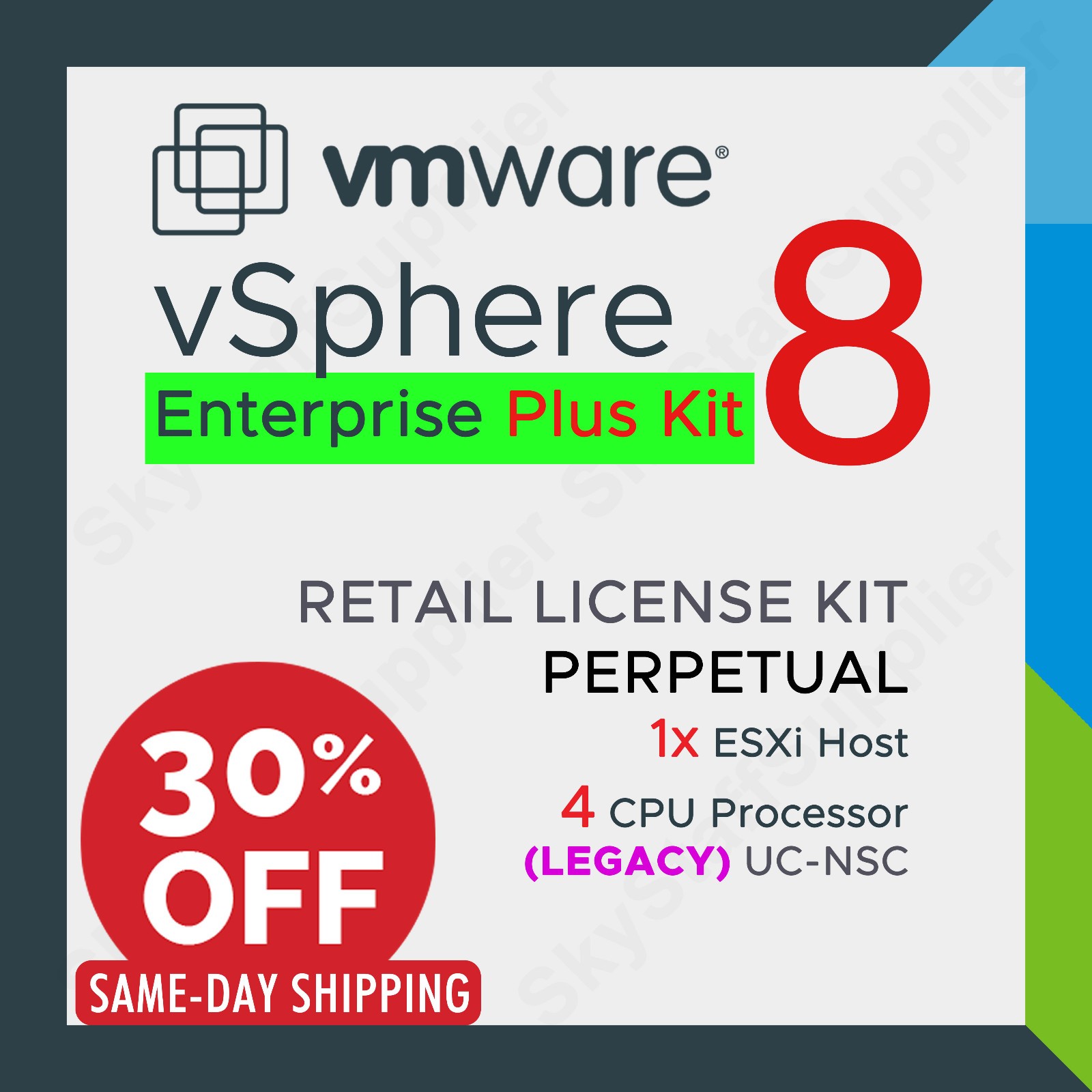 VMware vSphere 8 ENTERPRISE Plus, 4 CPU License, Legacy Perpetual Retail, NEW