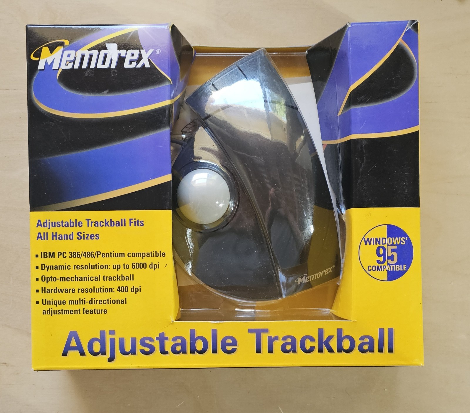 Memorex Adjustable TRACKBALL MOUSE ~ New in Box for PC