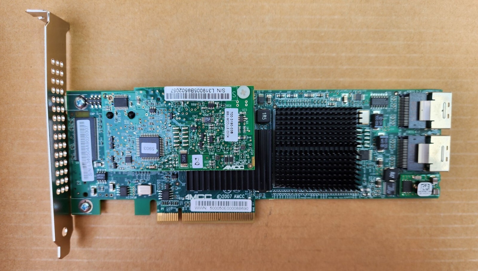 3Ware AMCC 9690SA-8i SAS SATA 3Gb/s PCIe x8 RAID Card with battery pack