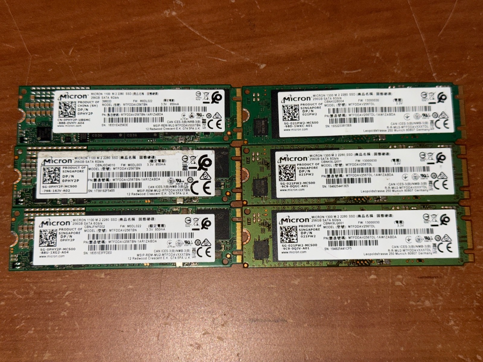 6X Bulk Micron 256GB m.2 ssd