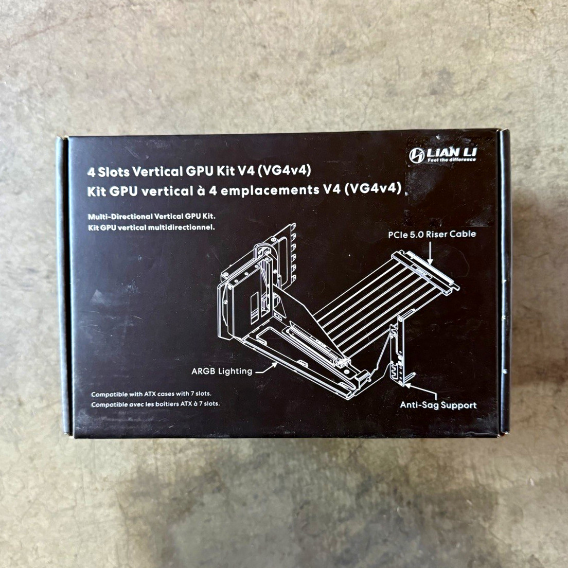 Lian Li 4-Slot Vertical GPU Mount Kit V4 VG4v4 w/ PCIe 5.0 Riser Cable
