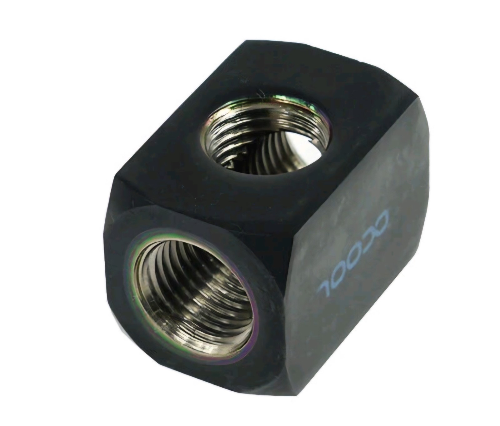 Alphacool HF 3-Way TEE G1/4 Female Water Cooling Fitting Deep Black 17030