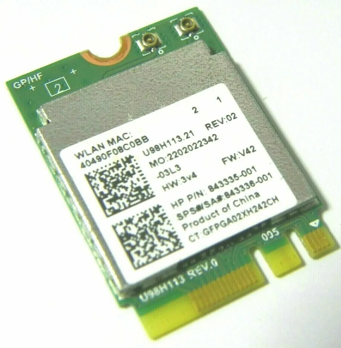 New HP SPS: 843336-001 Realtek RTL8188EE 802.11b/g/n NGFF AW-NE259NF U98H113.21